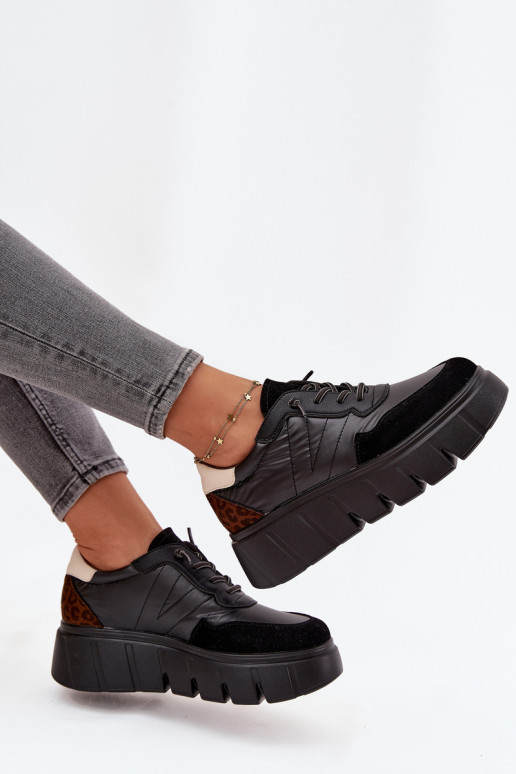 baskets Chaussures modèle baskets Féminin avec une plateforme Vinceza 58565 couleur noire