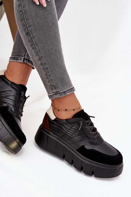 baskets Chaussures modèle baskets Féminin avec une plateforme Vinceza 58565 couleur noire