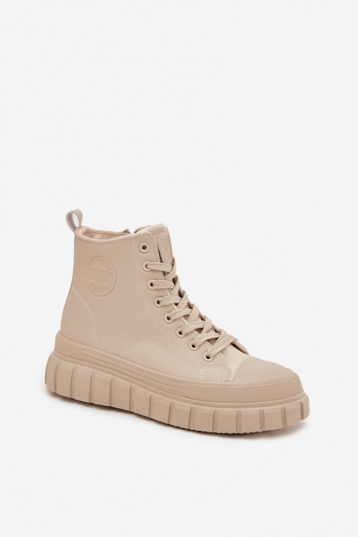réchauffer Chaussures de loisirs avec une plateforme en cuir écologique Big Star SS274535 beige réchauffer Chaussures de loisirs avec une plateforme en cuir écologique Big Star SS274535 beige