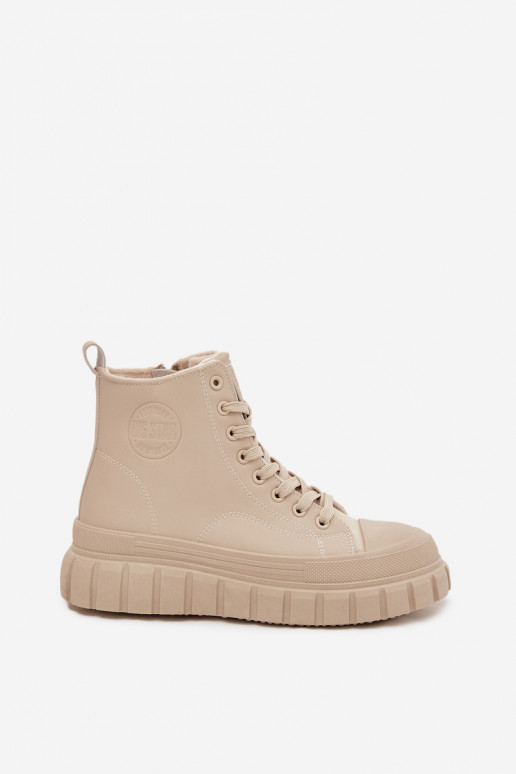 réchauffer Chaussures de loisirs avec une plateforme en cuir écologique Big Star SS274535 beige réchauffer Chaussures de loisirs avec une plateforme en cuir écologique Big Star SS274535 beige