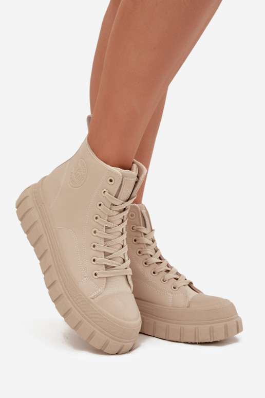 réchauffer Chaussures de loisirs avec une plateforme en cuir écologique Big Star SS274535 beige réchauffer Chaussures de loisirs avec une plateforme en cuir écologique Big Star SS274535 beige