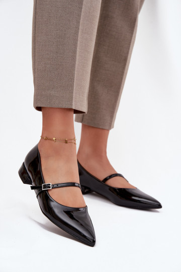 Ballerines laquées Activé Subtilm Obcasie avec des sangles couleur noire Isvella