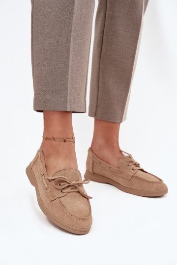 chaussures Mocassins Appartement pour femmes avec des détails élégants beige Zalina 2