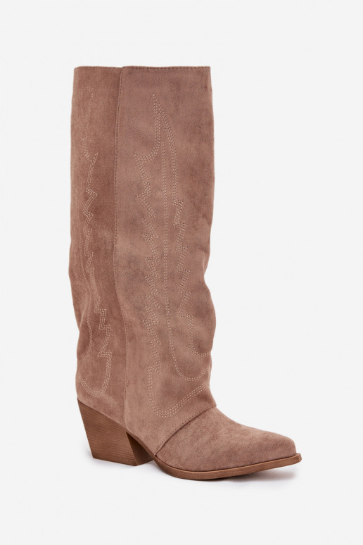 bottes style coÀ-boy Féminin Au Château beige Isalina bottes style coÀ-boy Féminin Au Château beige Isalina