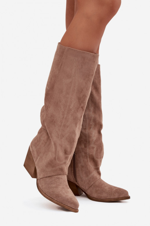 bottes style coÀ-boy Féminin Au Château beige Isalina bottes style coÀ-boy Féminin Au Château beige Isalina