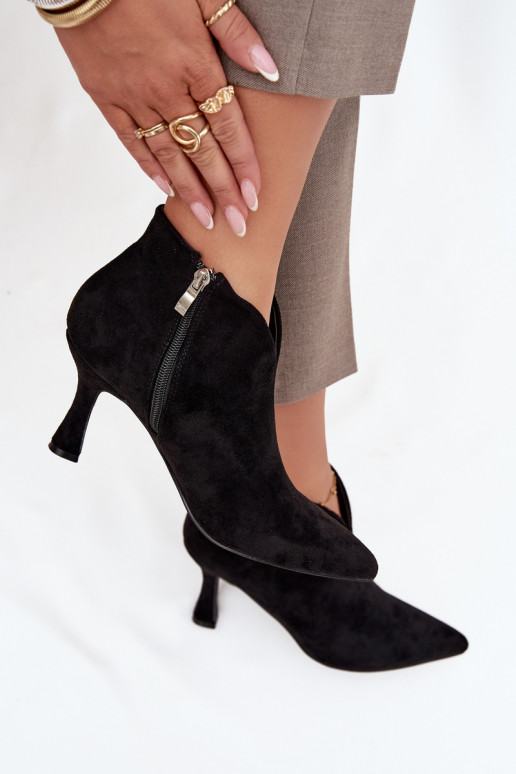 chaussures à talons bas pour femmes avec des talons fins en daim écologiqueoÀe couleur noire Jolivra chaussures à talons bas pour femmes avec des talons fins en daim écologiqueoÀe couleur noire Jolivra