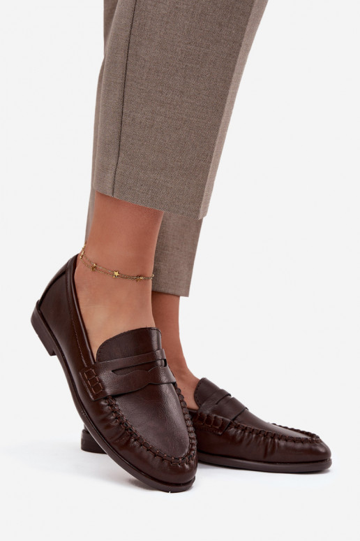 chaussures Mocassins Féminin en cuir écologique marron Lilith chaussures Mocassins Féminin en cuir écologique marron Lilith