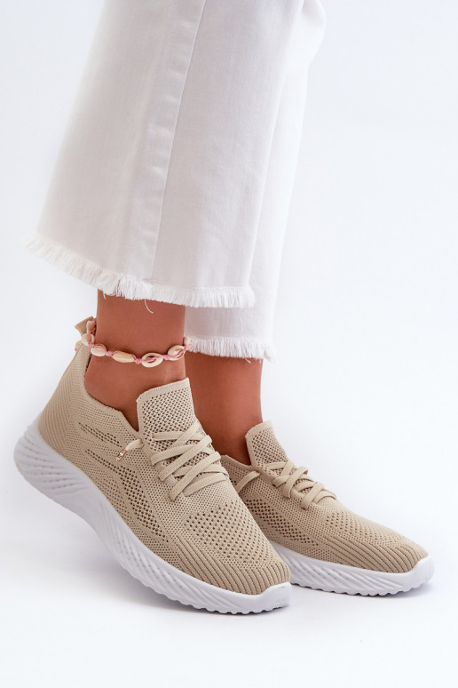 Chaussures de sport pour femmes d'un modèle résistant couleur beige Jagelia