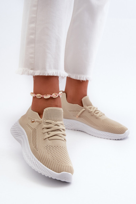 Chaussures de sport pour femmes d'un modèle résistant couleur beige Jagelia