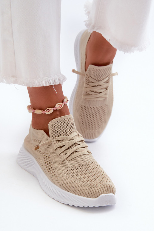 Chaussures de sport pour femmes d'un modèle résistant couleur beige Jagelia