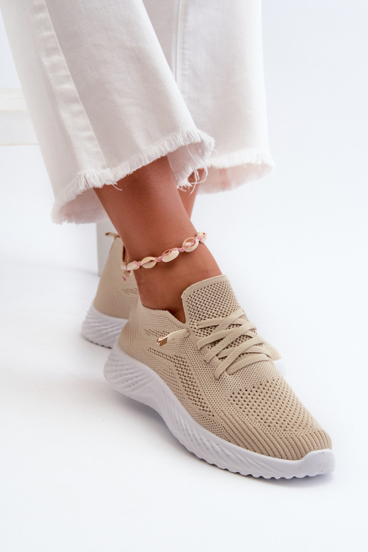 Chaussures de sport pour femmes d'un modèle résistant couleur beige Jagelia