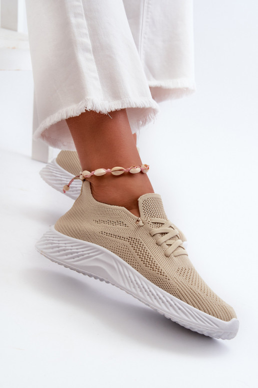 Chaussures de sport pour femmes d'un modèle résistant couleur beige Jagelia