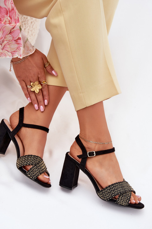 Sandales à talons hauts pour femme couleur noire Almera Sandales à talons hauts pour femme couleur noire Almera