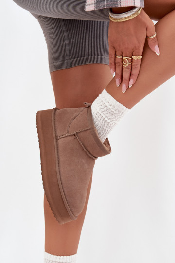 en daim Bottes de neige Féminin avec une plateforme Vinceza 97962 beige