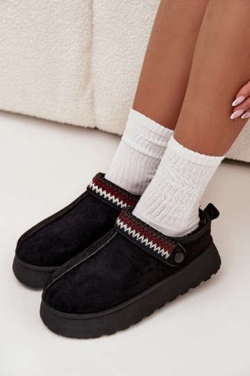 Bottes de neige Le bas des femmesRuchomym Bandesem I Haftem avec une plateforme couleur noire Lyrisse