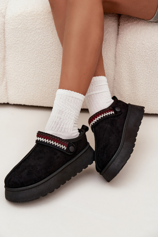 Bottes de neige Le bas des femmesRuchomym Bandesem I Haftem avec une plateforme couleur noire Lyrisse