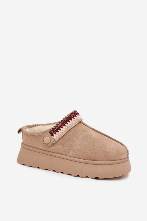 Bottes de neige Le bas des femmesRuchomym Bandesem I Haftem avec une plateforme couleur ivoire Lyrisse