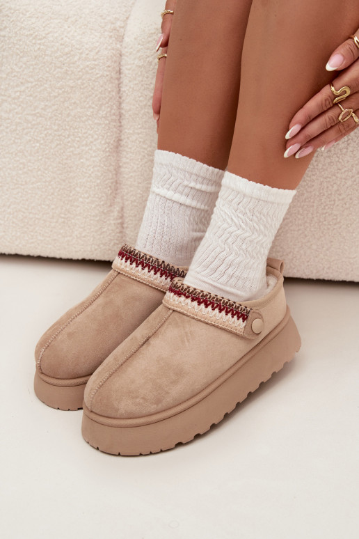 Bottes de neige Le bas des femmesRuchomym Bandesem I Haftem avec une plateforme couleur ivoire Lyrisse