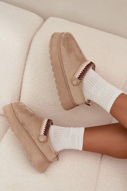 Bottes de neige Le bas des femmesRuchomym Bandesem I Haftem avec une plateforme couleur ivoire Lyrisse