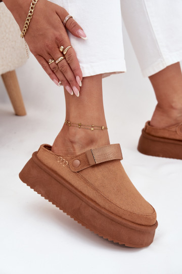 Bottes de neige Féminin avec une plateformeavec fermoir adhésifem marron Jorielle