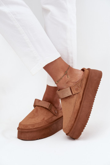 Bottes de neige Féminin avec une plateformeavec fermoir adhésifem marron Jorielle 2