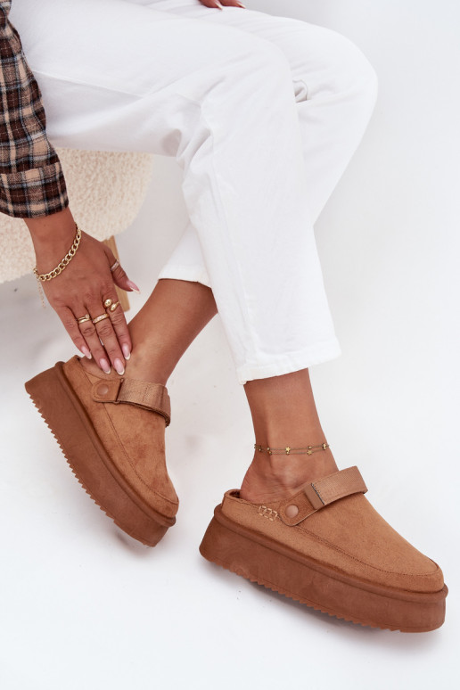 Bottes de neige Féminin avec une plateformeavec fermoir adhésifem marron Jorielle