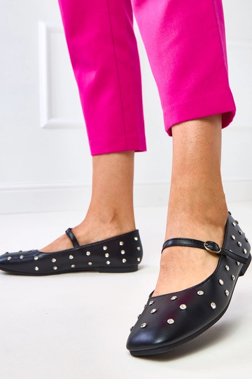 Ballerines noires avec des cristaux « Heidi » 2