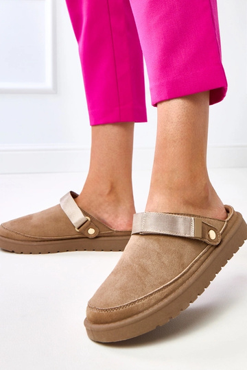 Mules marron avec velcro Miluska 2
