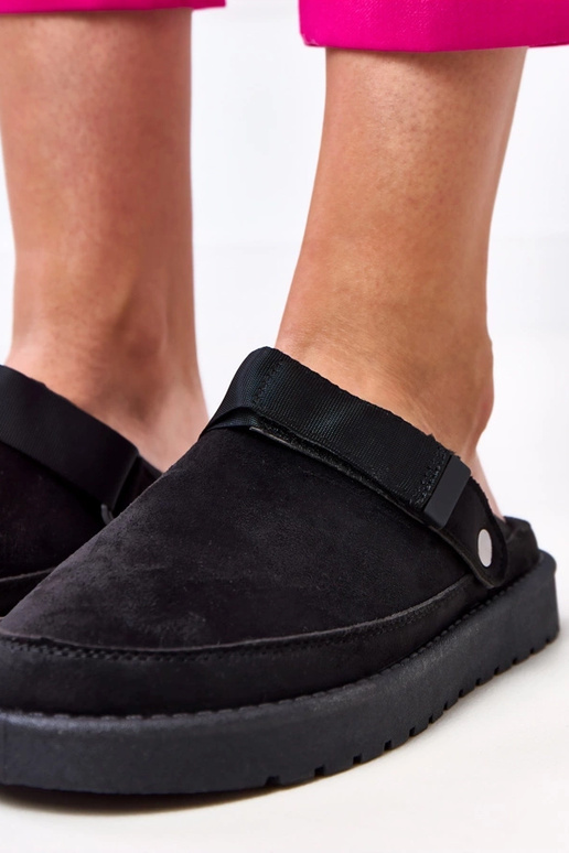 Mules noires avec velcro Miluska Mules noires avec velcro Miluska