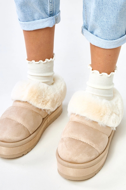 Bottes de neige courtes beiges...