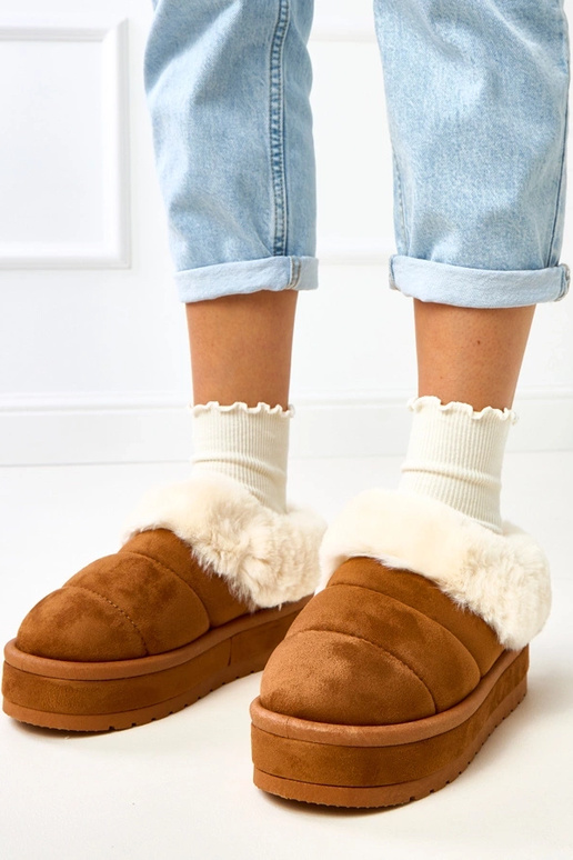 Bottes de neige courtes marron...