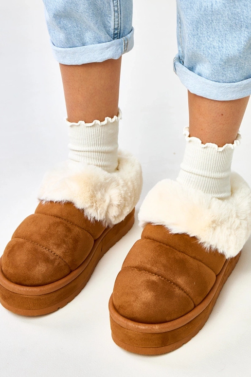 Bottes de neige courtes marron...