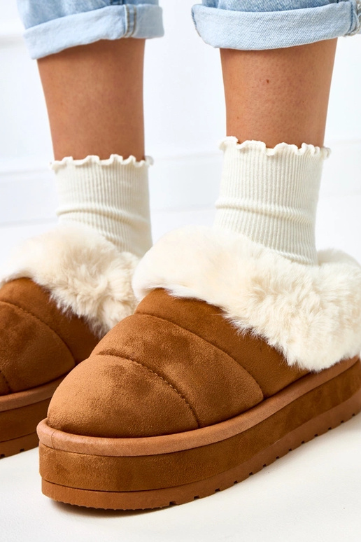 Bottes de neige courtes marron...