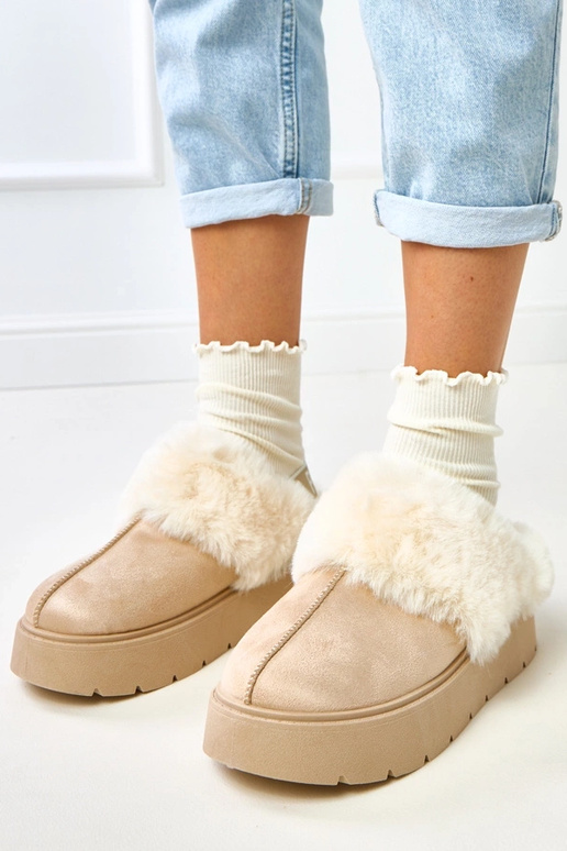 Bottes de neige courtes beiges...