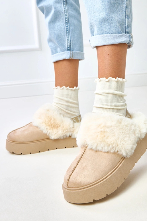 Bottes de neige courtes beiges...