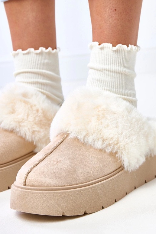 Bottes de neige courtes beiges...