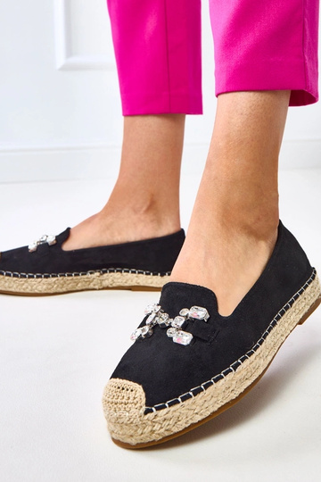 Espadrilles noires ornées de pierres Marlein 2