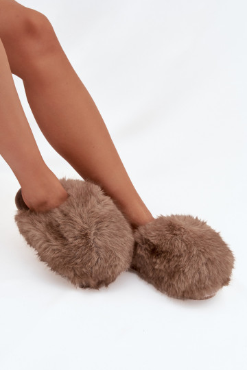 avec un manteau de fourrure Chaussons Féminin marron Iseline