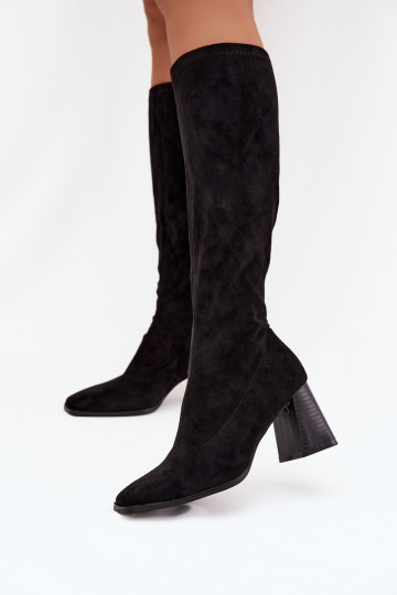 Bottes longues pour femmes avec coutures couleur noire "Celandine" 2