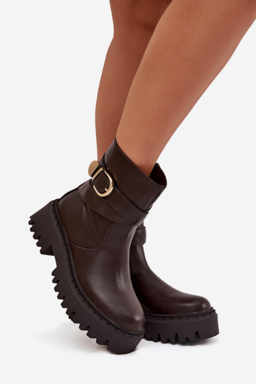 réchauffer Bottes pour femmes avec boucles dorées CzekoladoÀe Elanore réchauffer Bottes pour femmes avec boucles dorées CzekoladoÀe Elanore