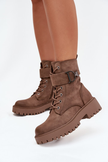 Bottines de travail Fémininréchauffer avec des talons décorés beige Ulivine 2