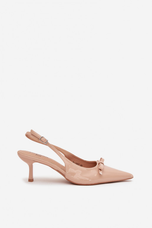 avec effet vernis Chaussures avec des talons fins avec des rubans Nude Olvena avec effet vernis Chaussures avec des talons fins avec des rubans Nude Olvena