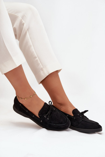 Mocassins pour femmes sans talon avec détails stylés noirs Zalina