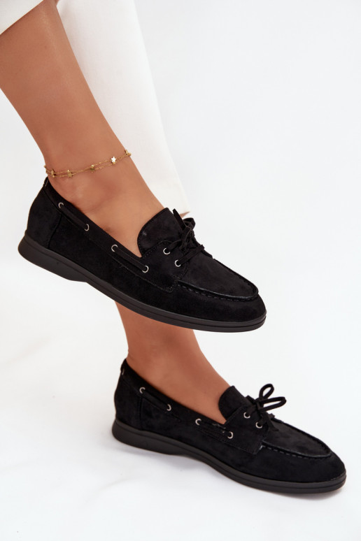 chaussures Mocassins Appartement pour femmes avec des détails élégants couleur noire Zalina