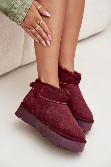 Bottes à neige en suède riche couleur bordeaux Nucca