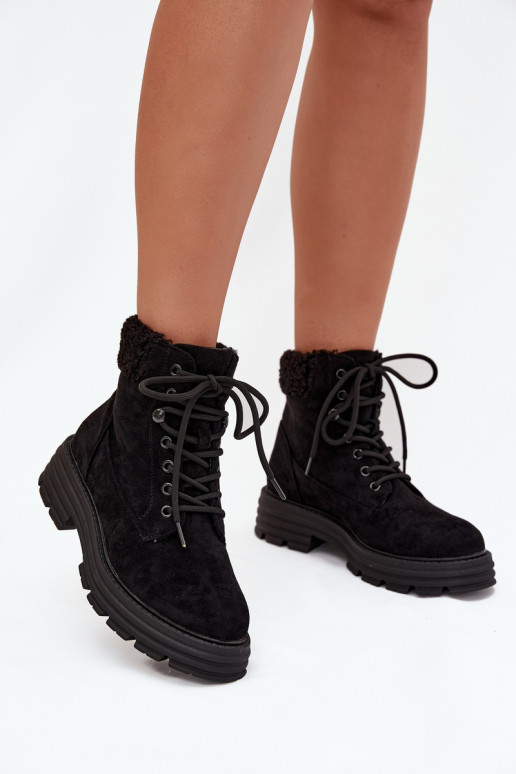 réchauffer chaussures Bottes pour femmes avec des lacets couleur noire Lyrinne réchauffer chaussures Bottes pour femmes avec des lacets couleur noire Lyrinne