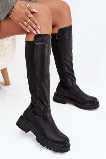 réchauffer bottes pour femmes Au Château couleur noire Harlina