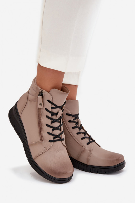 Peau Bottes pour femmes Sur un coin réchauffer Vinceza 39963 beige Peau Bottes pour femmes Sur un coin réchauffer Vinceza 39963 beige