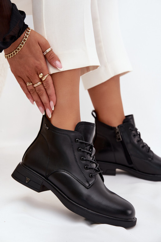 réchauffer Peau Bottes pour femmes Sur un talon bas Vinceza 39953 couleur noire