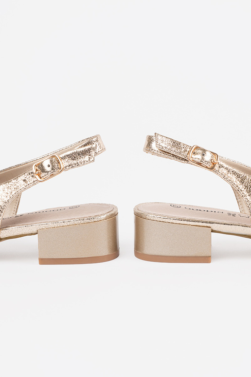 Sandales dorées à talons bas Sandales dorées à talons bas